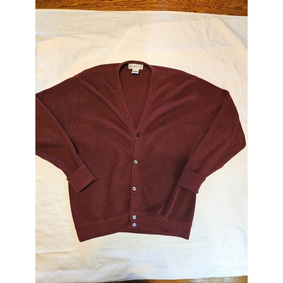 Grand Slam Other - Grand Slam Vintage Mens Burgundy V Neck Button Front Cardigan Grandpa Sweater L